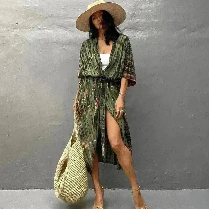 Polyester Ladies Sun Protection Resort Beach Dress Cover Up - EX-STOCK CANADA