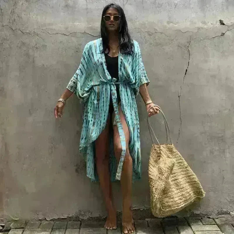 Polyester Ladies Sun Protection Resort Beach Dress Cover Up - EX-STOCK CANADA