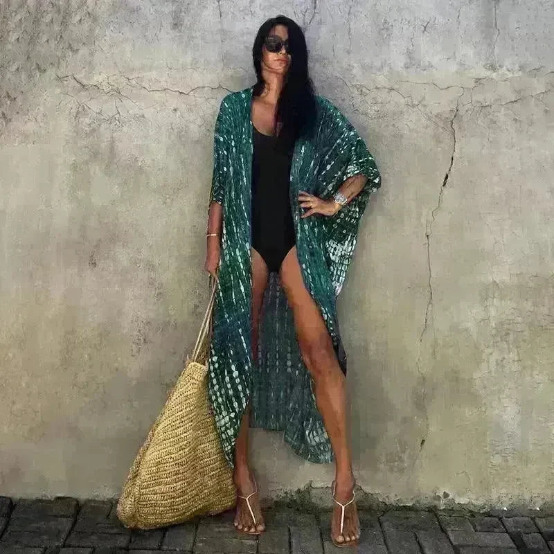 Polyester Ladies Sun Protection Resort Beach Dress Cover Up - EX-STOCK CANADA