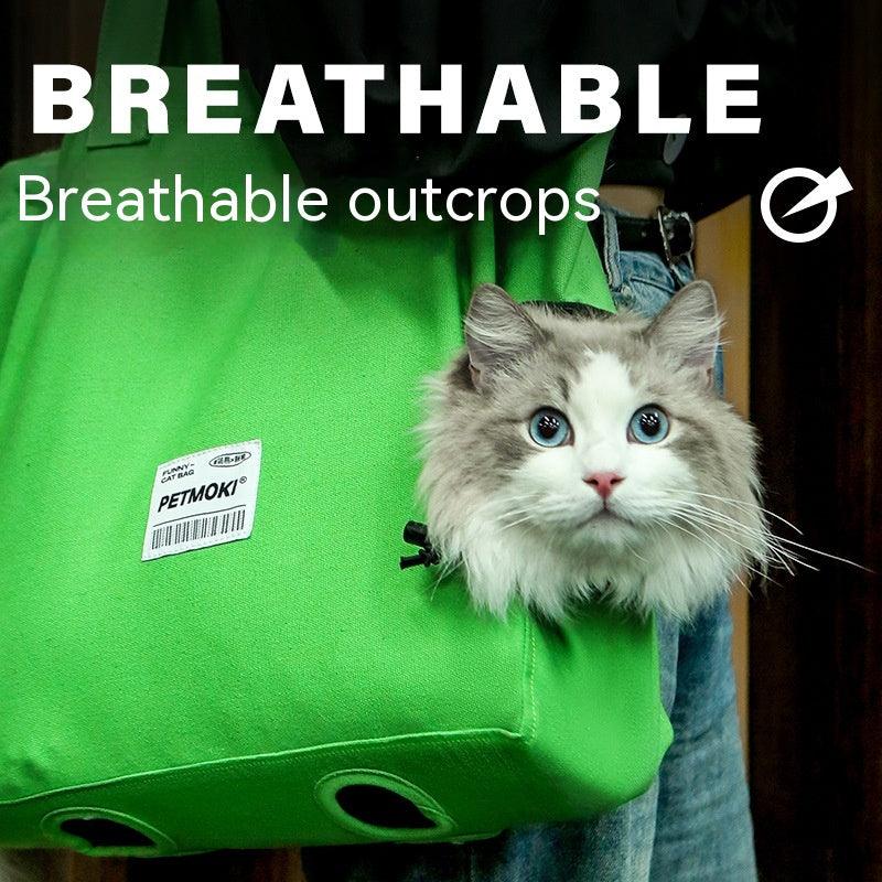 Portable Breathable Canvas Cat Diaper Bag Pet Backpack - EX-STOCK CANADA