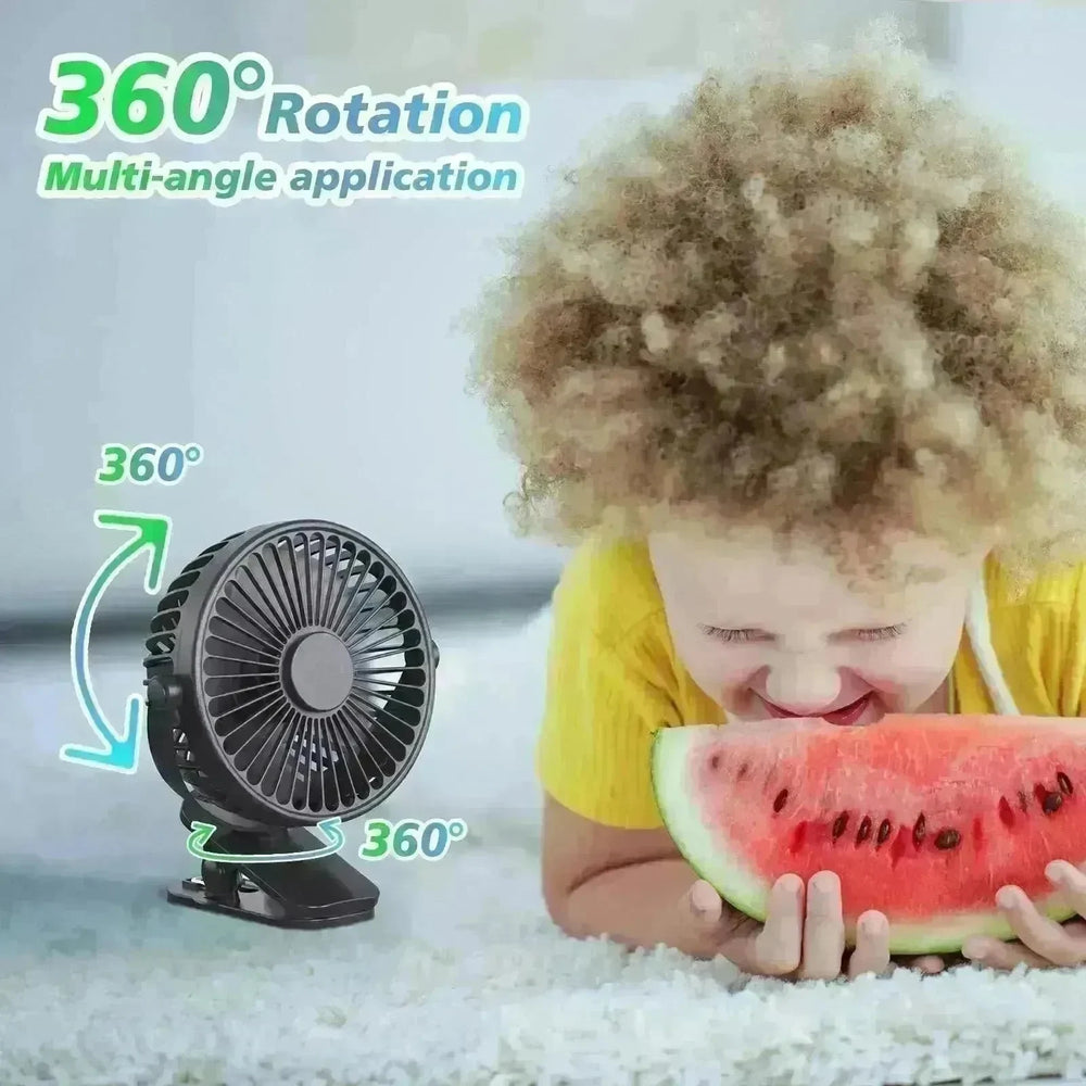 Portable Clip On Fan Battery Operated, Small Powerful USB Desk Fan, 3 Speed Quiet Rechargeable Mini Table Fan, 360 Rotate Cooling Fan For Home Office Travel Outdoor&Indoor Treadmill - EX-STOCK CANADA