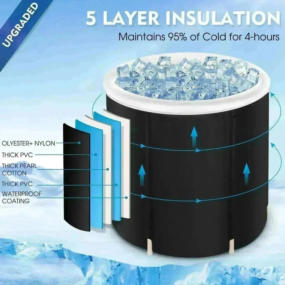 Portable Ice Tub for Athletes: Fitness Rehab, Cold Water Therapy, Outdoor Spa Bucket - EX-STOCK CANADA
