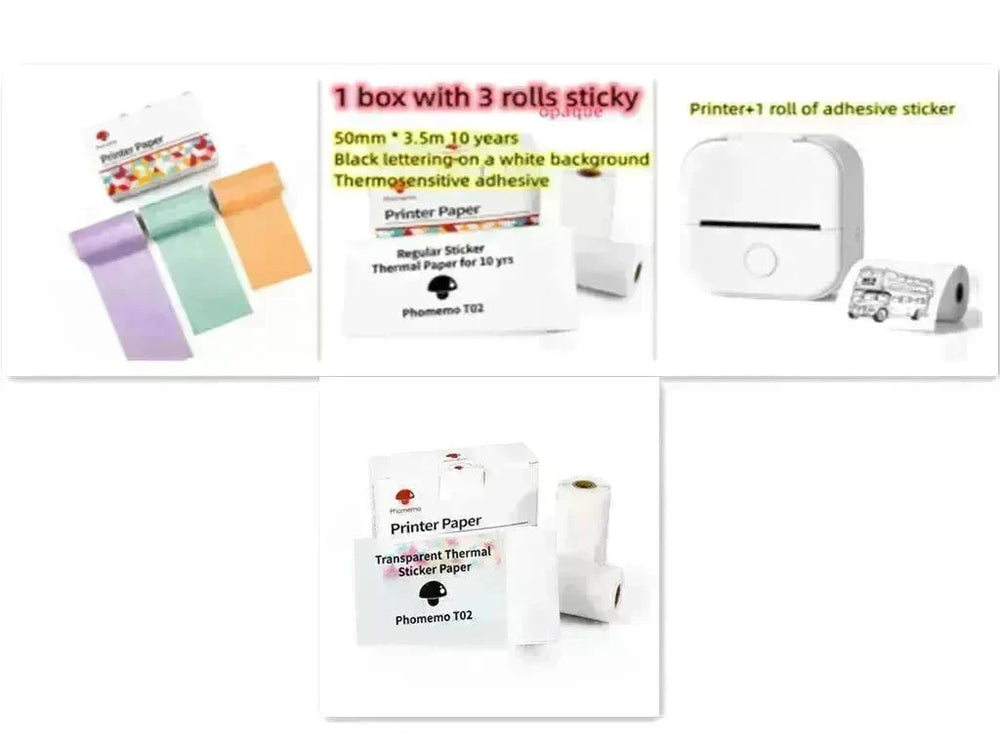 Portable Mini Thermal Label Printer Home Photo Printer Student Wrong Question Printer Bluetooth Mini Label Printer Price Tag - EX-STOCK CANADA