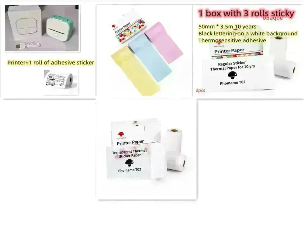 Portable Mini Thermal Label Printer Home Photo Printer Student Wrong Question Printer Bluetooth Mini Label Printer Price Tag - EX-STOCK CANADA