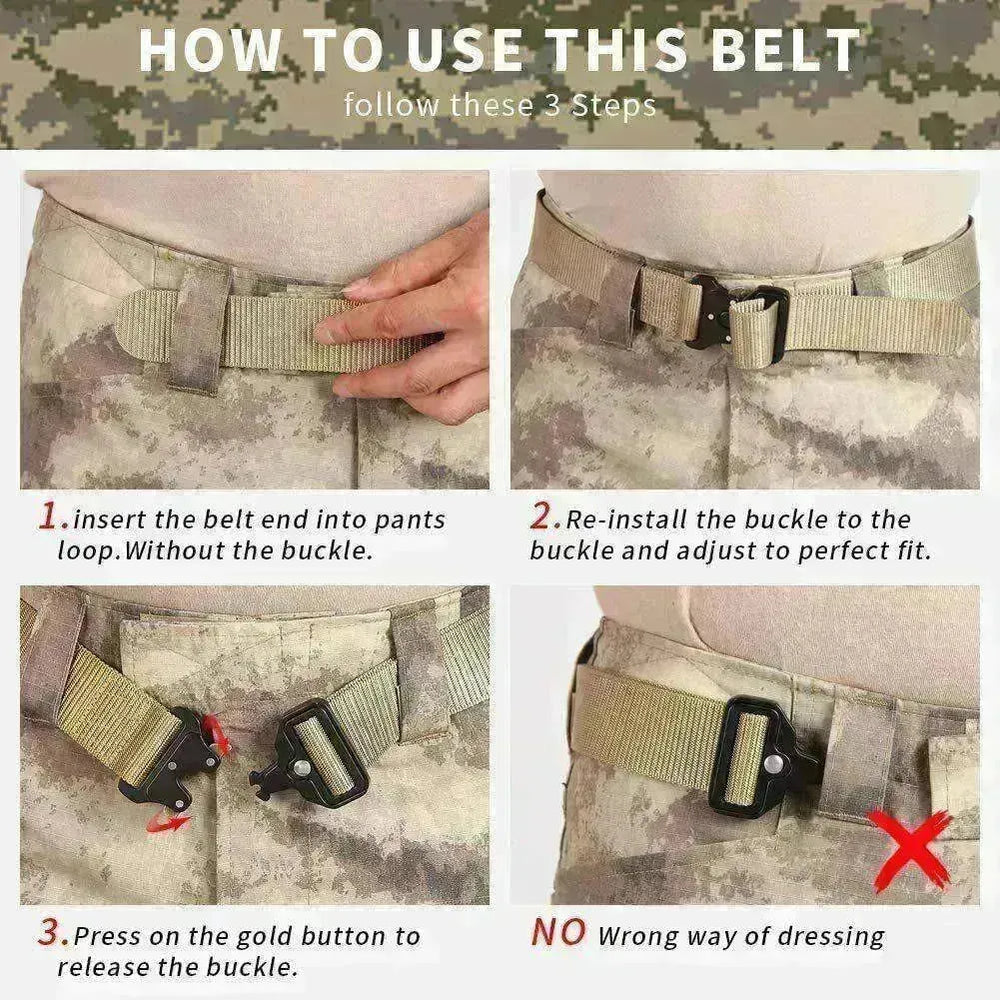 PREMIUM Men Casual Military Belt Tactical Waistband Rescue Rigger Nylon Belt USA - EX-STOCK CANADA