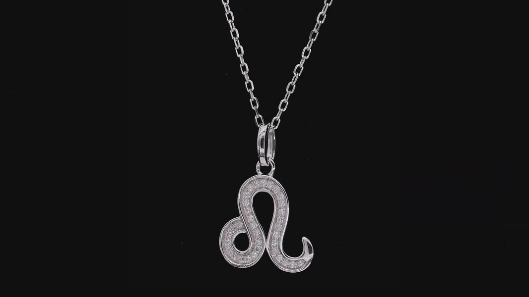 Leo Zodiac Moissanite Necklace Pendant – S925 Silver, GRA Certified | Platinum Plated