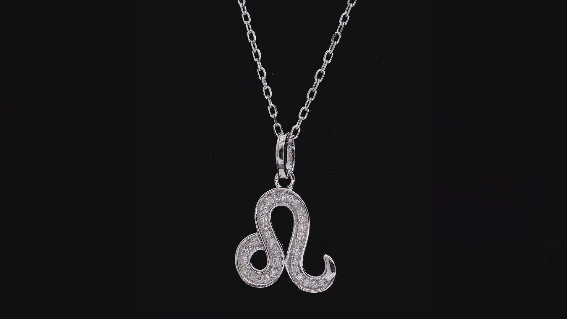 Leo Zodiac Moissanite Necklace Pendant – S925 Silver, GRA Certified | Platinum Plated