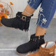 Women's suede tassel ankle boots product video