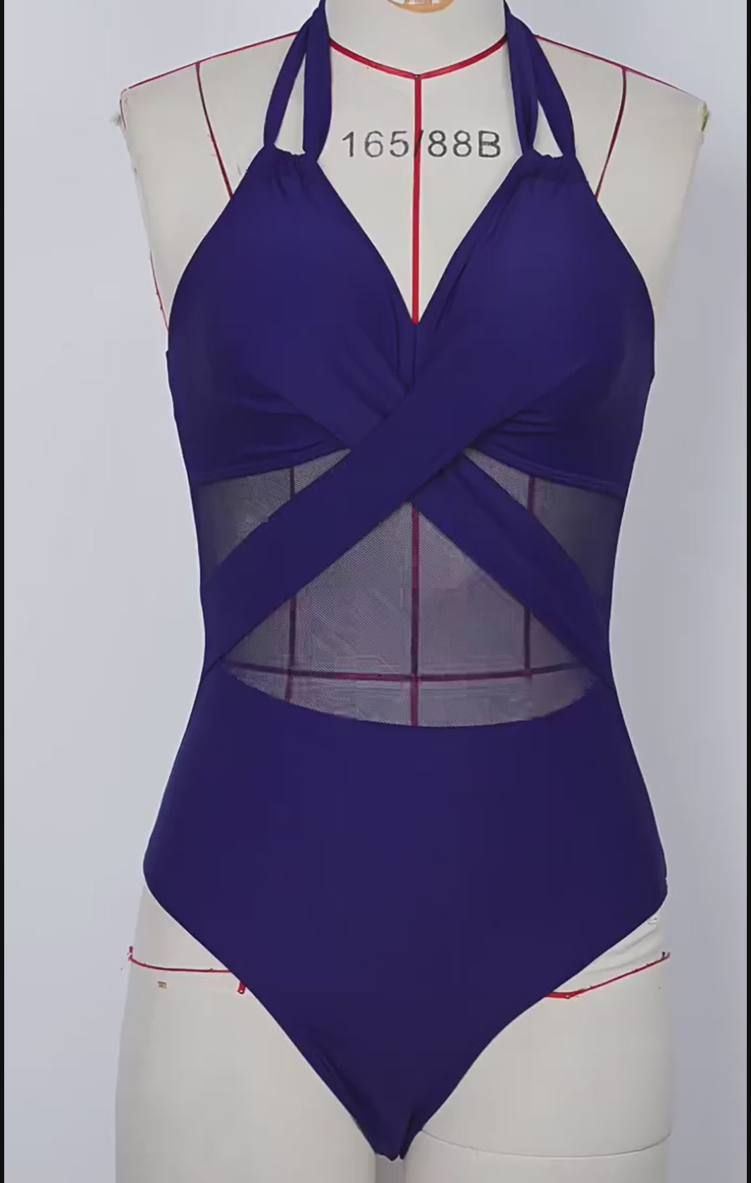 Traje de baño de una pieza de cuello cabilter