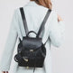 Women's Quilted PU Leather Backpack – Stylish Bucket Bag | Black, Black with Brown, Ostrich Khaki