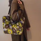 Women's Winter Plush Floral Shoulder Bag – Large Tote Handbag (White & Decor) 6