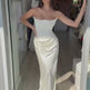 Women’s Strapless Maxi Dress – Backless Slim-Fit Evening Gown