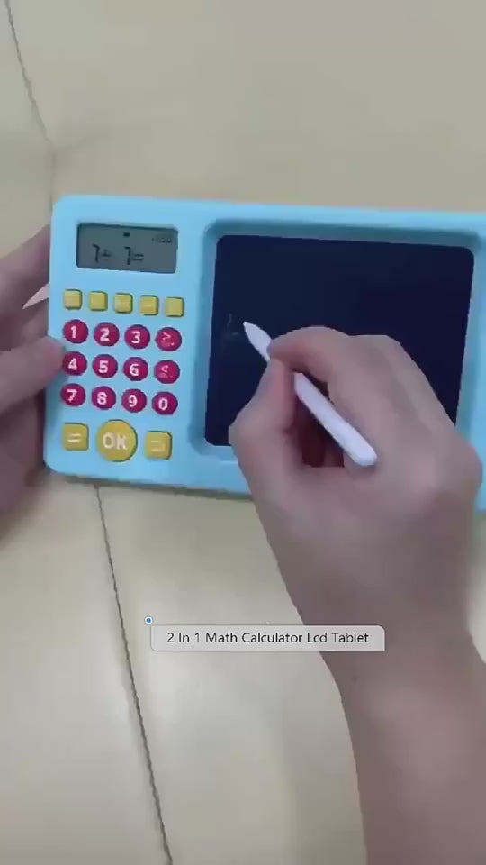 Kids Oral Math Calculator Toy – Addition, Subtraction, Multiplication & Division Training Machine (Blue, Pink, Yellow)