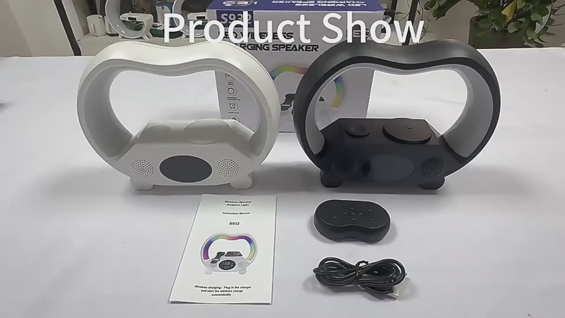 2025 New 6 In 1 Smart Remote Control Bluetooth Ambience Intelligent LED Table Lamp Multi-function Wireless Charger Night Light Bluetooth Speaker - EX-STOCK Canada