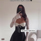 Women Fashion Corset Lace Long Sleeve Dress Charming Y2K Backless Lace up Short Mini Dress Low Back Mini Dress for Cocktail Evening Party Events. - EX-STOCK Canada