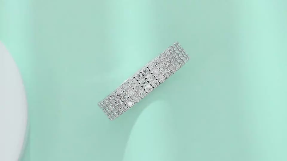 Moon Shadow Romance Wedding Ring Set, Moissanite S925 Sterling Silver with Platinum Plating, Yellow and Rose Gold Options