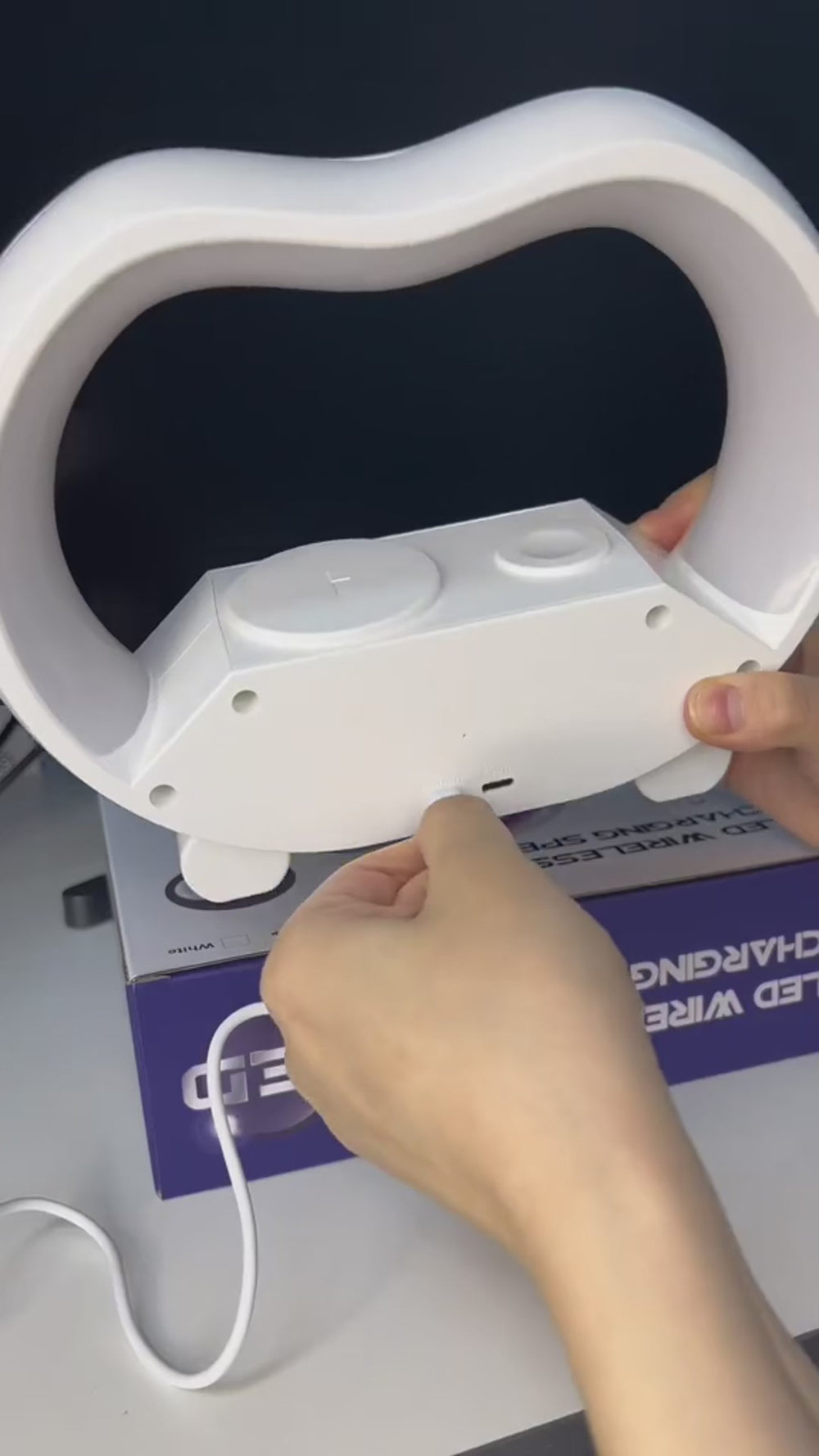 2025 New 6 In 1 Smart Remote Control Bluetooth Ambience Intelligent LED Table Lamp Multi-function Wireless Charger Night Light Bluetooth Speaker - EX-STOCK Canada