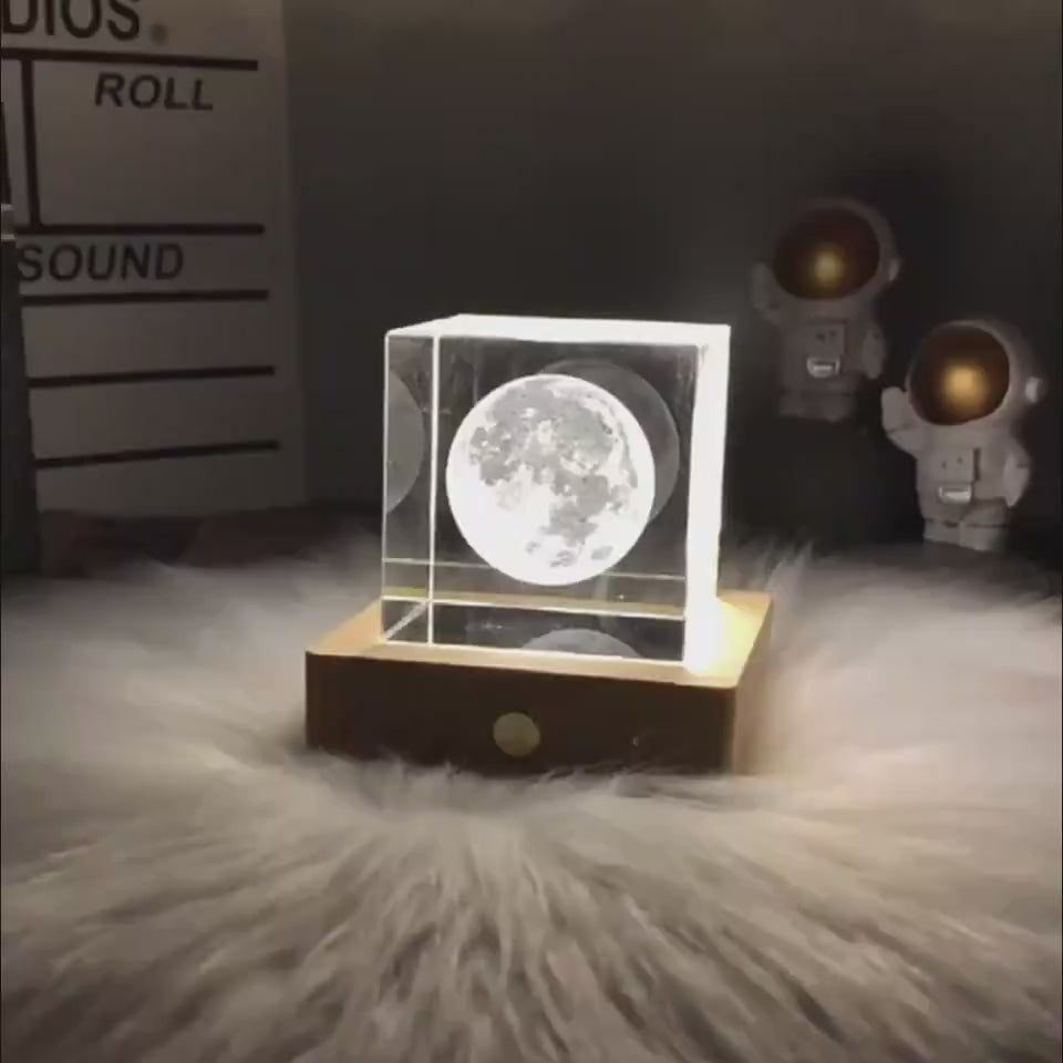 3D Crystal Cube USB Night Lamp – Warm Light Bedroom Decor, Kids Gift (40mm & 60mm) 2