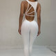 Yoga Jumpsuit V-shaped Back Design Sleeveless Fitness Running Sportswear Stretch Tights Pants For Womens Clothing - EX-STOCK Canada