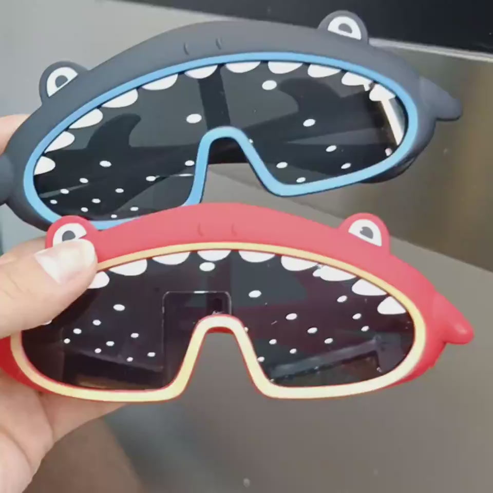 Shark Cartoon Kids Sunglasses – Polarized Silicone Fun Shades for Children