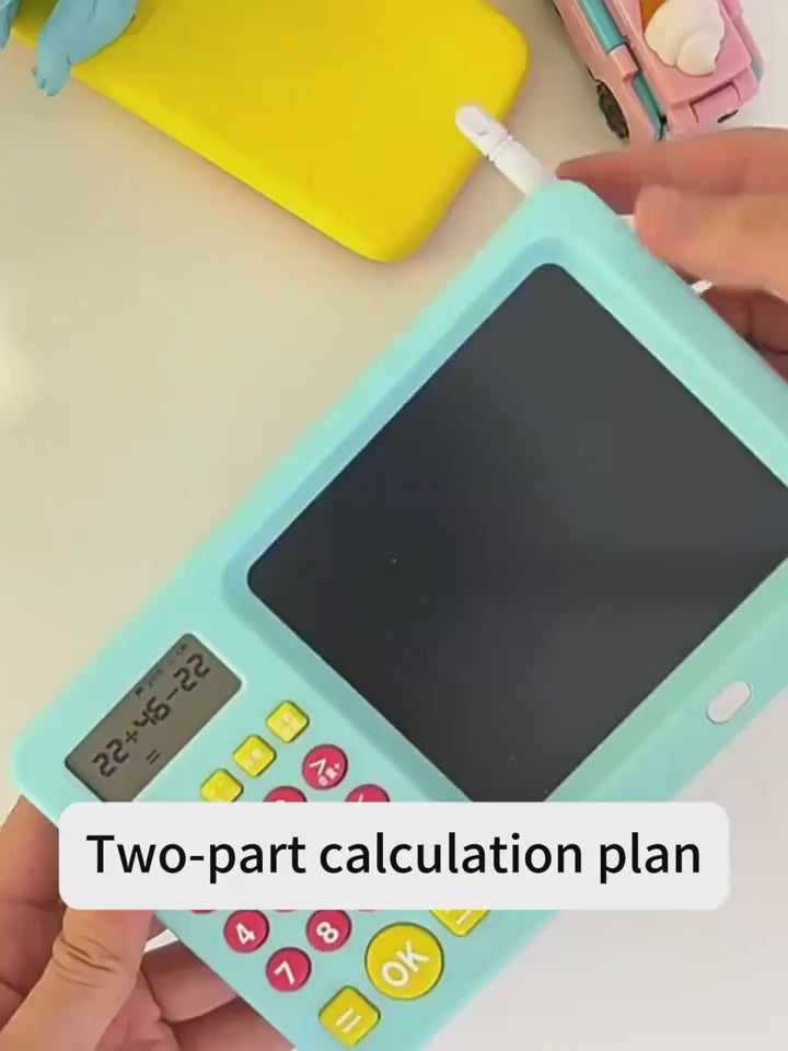 Kids Oral Math Calculator Toy – Addition, Subtraction, Multiplication & Division Training Machine (Blue, Pink, Yellow)