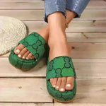 Print Thick-soled Flat Slippers Summer Fashion Casual Outdoor Beach Shoes For Women - EX-STOCK CANADA