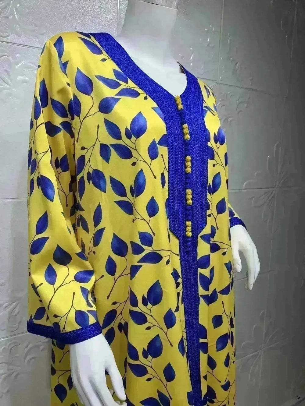 Printed Floral Abaya Dress Robe for Arab Dubai Turkey Middle East Women. - EX-STOCK CANADA
