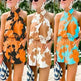 Printed Lace Up Backless Top Pocket Shorts Two-piece Suit For Women - EX-STOCK CANADA