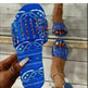 Printed Toe Flat Rivet Casual Slippers - EX-STOCK CANADA