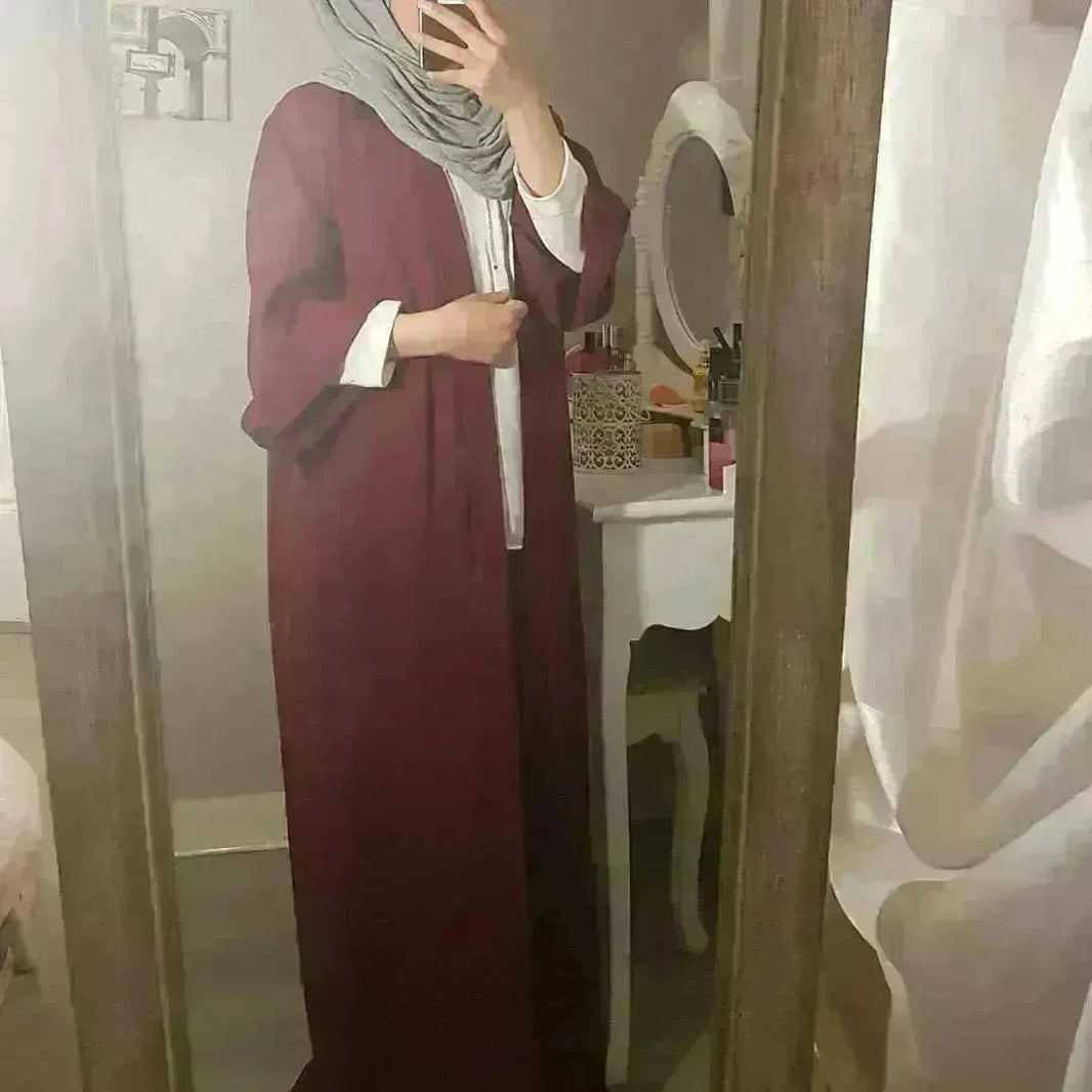 Pure Color Cardigan Spot Middle East Cardigan Dubai Robe - EX-STOCK CANADA