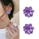 Purple Flower Internet Influencer Fairy Resin Stud Earrings For Women - EX-STOCK CANADA