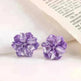 Purple Flower Internet Influencer Fairy Resin Stud Earrings For Women - EX-STOCK CANADA