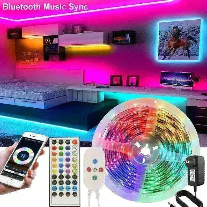 Remote Color Changing Led Strip Lights 5050 RGB Bluetooth Room Light - EX-STOCK CANADA
