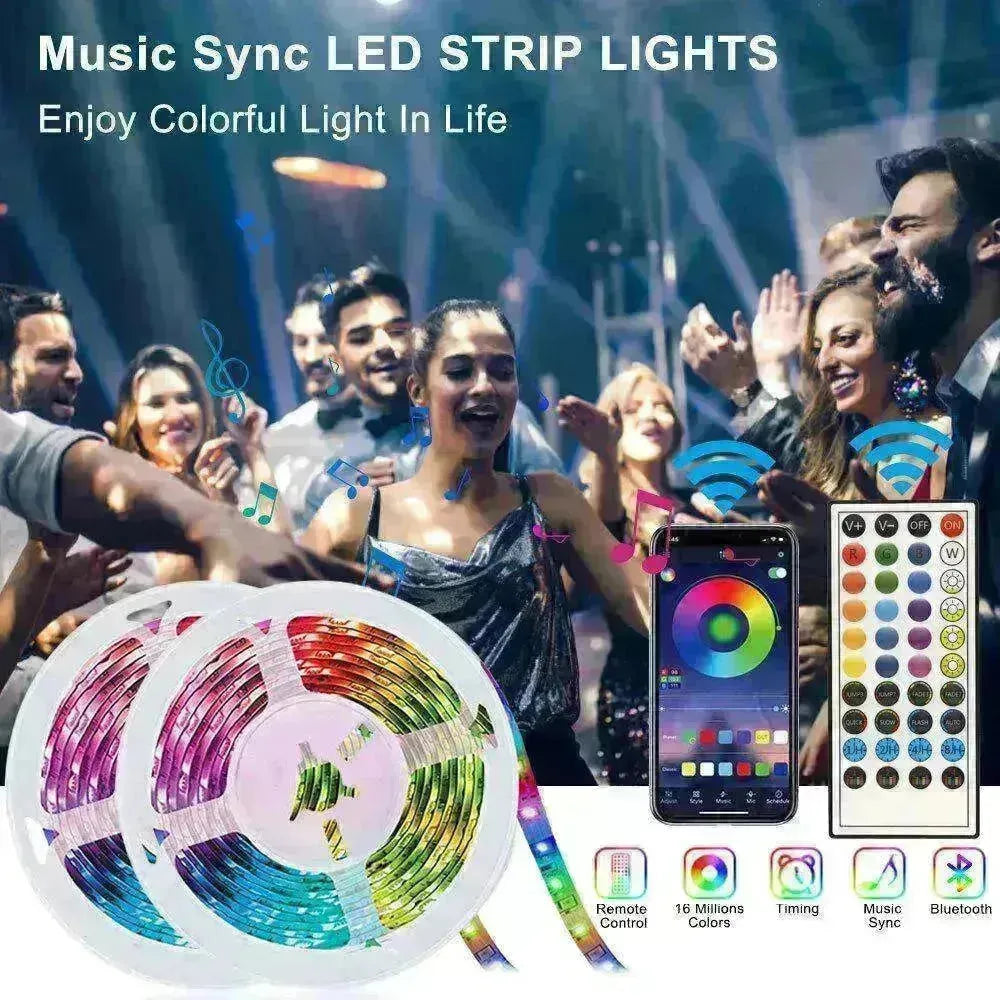 Remote Color Changing Led Strip Lights 5050 RGB Bluetooth Room Light - EX-STOCK CANADA