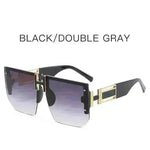 Retro Big Square Rim Glasses Rimless Fashion Sunglasses - EX-STOCK CANADA