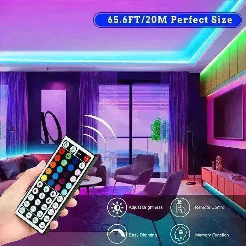 RGB 5050 LED Light Strip Color changing LED Strip Light with Remote Controller 20 meters Long 44keys Controller - EX-STOCK CANADA