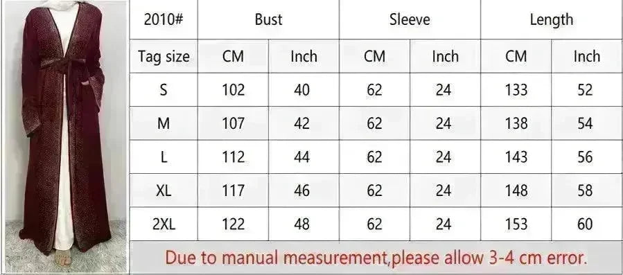 Rhinestone Lace-up Cardigan Abaya Dress for Arab Dubai Turkey Middle East Women - EX-STOCK CANADA