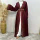 Rhinestone Lace-up Cardigan Abaya Dress for Arab Dubai Turkey Middle East Women - EX-STOCK CANADA