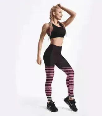 Rings Black Yoga Workout Leggings - EX-STOCK CANADA