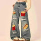 Ripped Jeans Women Loose Straight Wide Leg Oversized Trousers - EX-STOCK CANADA