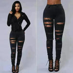 Ripped Jeans Women Skinny Trousers Casual High Waist Pencil Pants - EX-STOCK CANADA