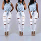 Ripped Jeans Women Skinny Trousers Casual High Waist Pencil Pants - EX-STOCK CANADA