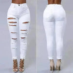 Ripped Jeans Women Skinny Trousers Casual High Waist Pencil Pants - EX-STOCK CANADA