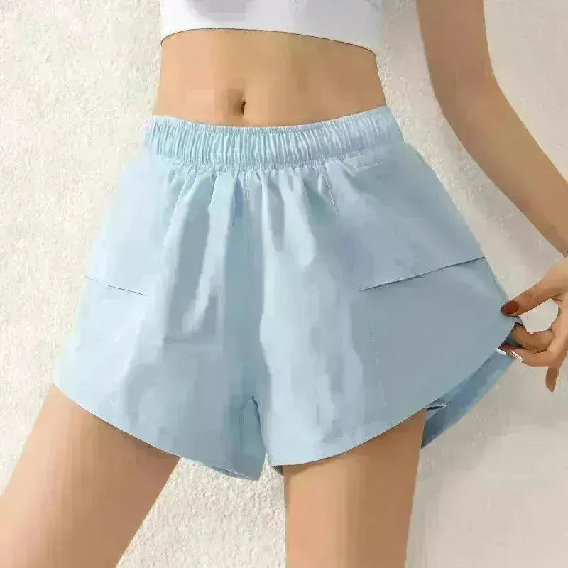 Running Quick-drying Gym Clothes Anti-failure Pocket Yoga Pants Outer Wear Training Sports Shorts Women Summer - EX-STOCK CANADA