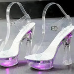 Sandals Feminine Transparent Crystal Platform High Heels Wedge Shoes - EX-STOCK CANADA