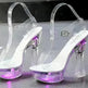 Sandals Feminine Transparent Crystal Platform High Heels Wedge Shoes - EX-STOCK CANADA