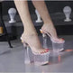 Sandals Feminine Transparent Crystal Platform High Heels Wedge Shoes - EX-STOCK CANADA