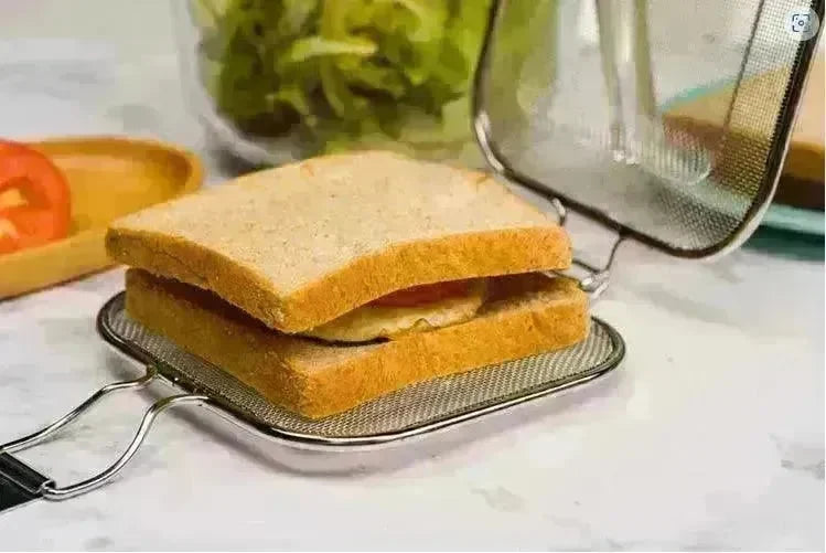 Sandwich BBQ Grill Sandwich Oven Food Bread Stainless Steel Barbecue Net BBQ Grill Breakfast Baking Tool - EX-STOCK CANADA