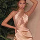 Satin Halter Cross Backless Split Dress - EX-STOCK CANADA