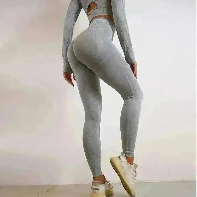 Seamless Yoga Pants Sports Gym Fitness Leggings Or Long Sleeve Tops Outfit - EX-STOCK CANADA